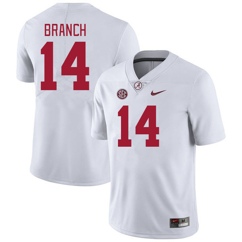 #14 Brian Branch Alabama Crimson Tide Jerseys Football Stitched-White